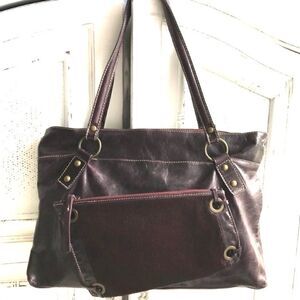 MARCO BUGGIANI ITALIAN LEATHER/ FUR HANDBAG